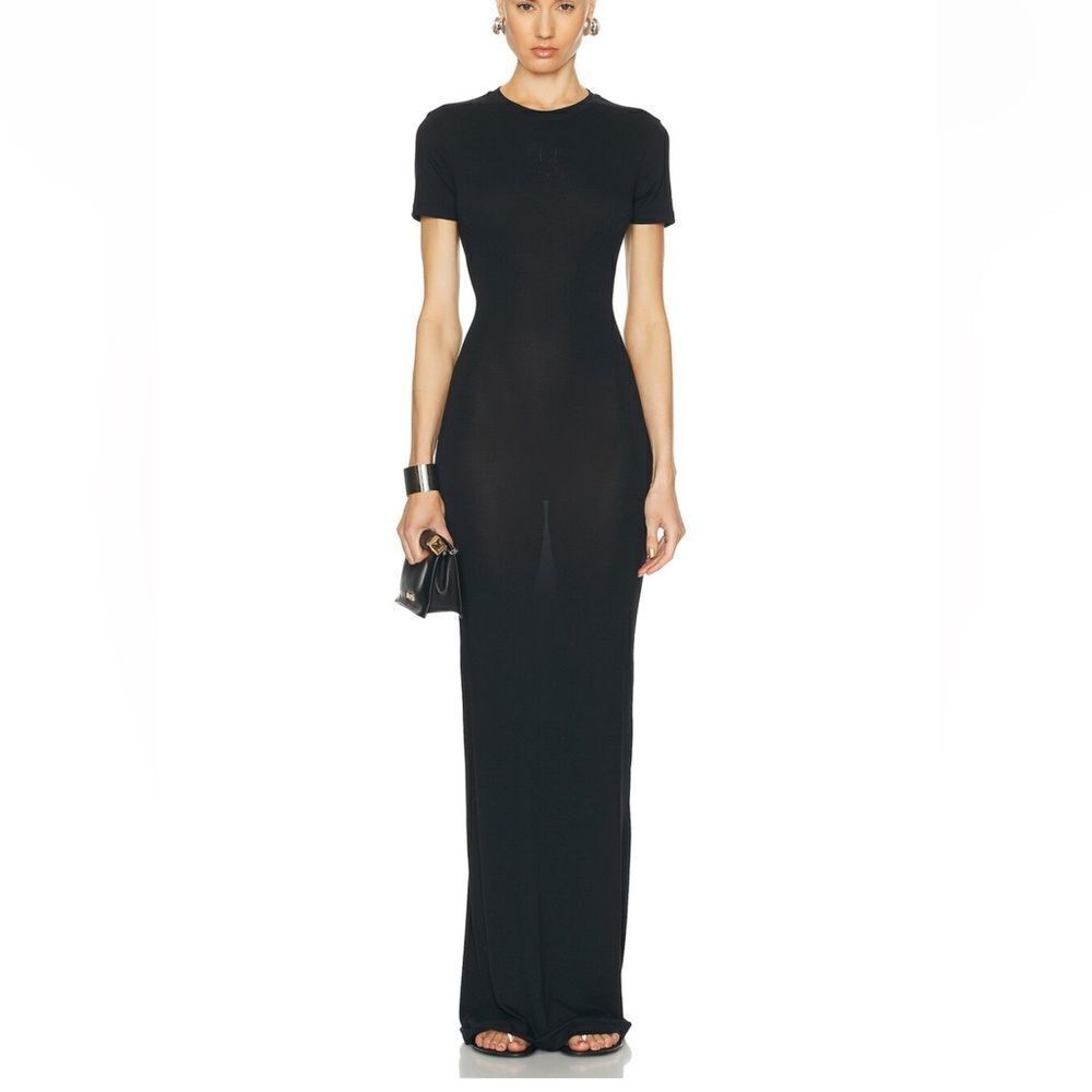 Ludovic de Saint Sernin logo-embroidered maxi dress short sleeve Revolve FWRD M